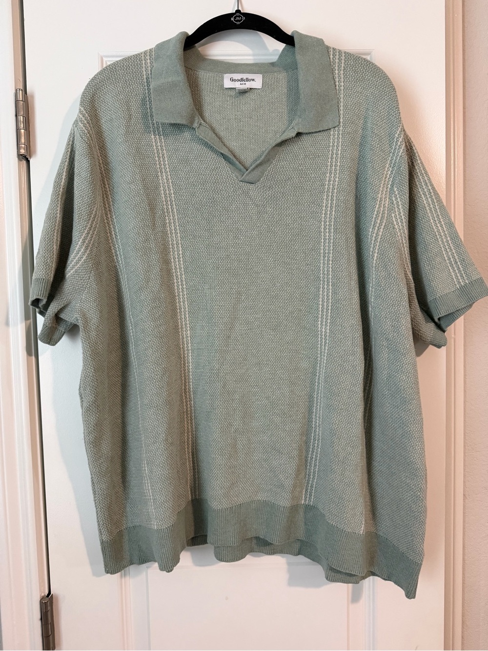 Goodfellow & Co Men’s Sage Green Sweater Polo Collar Pullover, XXL